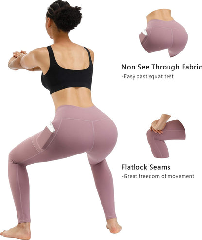 Elevate Your Workout with Our 2 Pack High Waist Yoga Pants – Stylish Tummy Control Leggings with Convenient Pockets for Women
