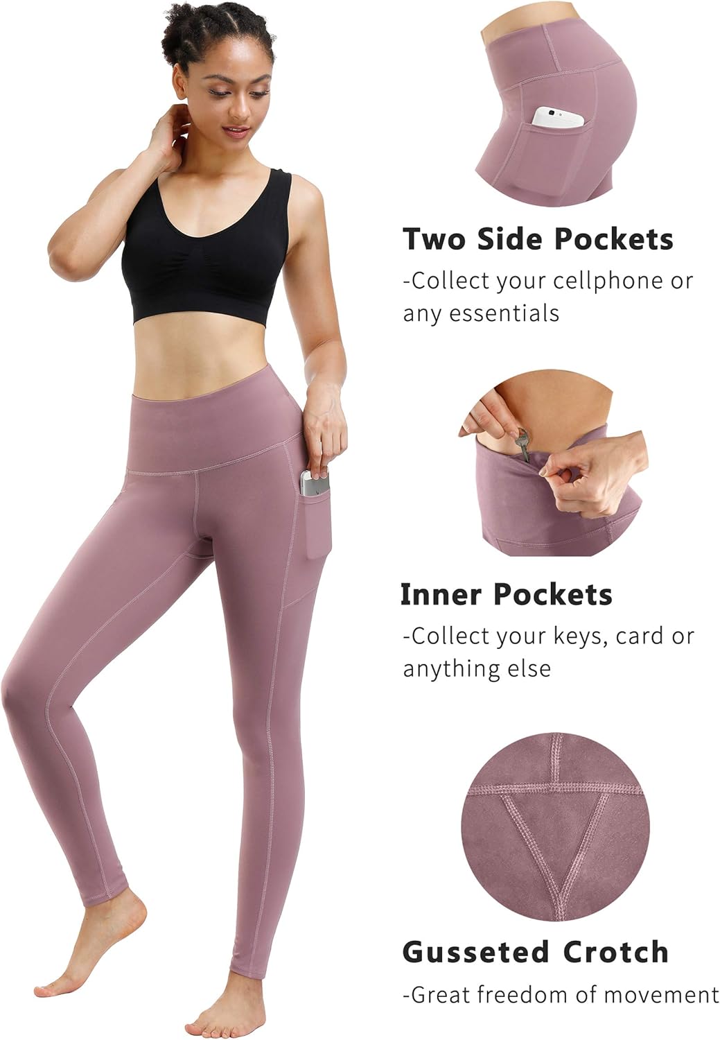 Elevate Your Workout with Our 2 Pack High Waist Yoga Pants – Stylish Tummy Control Leggings with Convenient Pockets for Women